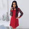 Unique Mesh Patchwork Bead Decor Design Women Round Color Mini Dress