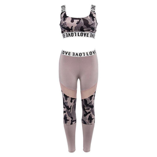 Unique Mesh Patchwork Women Workout Outdoor Sportswear Set