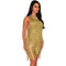 Unique Metallic Knitting Design Women Sexy See-through Cover Up Dress