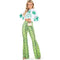 Unique Snakeskin Print Neon Color Women Flare Pants