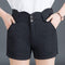 Unique Wavy Design High-waisted Solid Color Casual Shorts