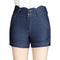 Unique Wavy Design Solid Color Casual Lady Plus Size Shorts