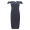 TIY Clothing Vintage Elegance Off-shoulder Polka Dot Printed Midi Length Dress TIY