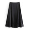 TIY Clothing Vintage Elegant Women Solid Color High-waisted Side Zipper Design Skirt TIY