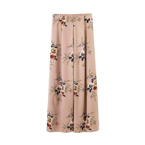 TIY Clothing Vintage Floral Print Women Long Skirt High Waist OL Style Trousers TIY