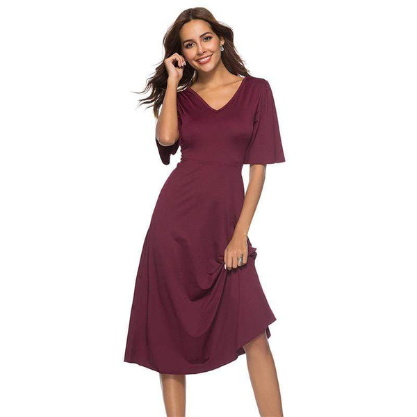 TIY Clothing Vintage Lady Summer Fashion Design Popular Solid Color Sexy Backless Long Dress TIY