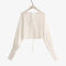 TIY Clothing Vintage Lantern Sleeve Women Solid Color Crop Top Blouse TIY