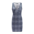 TIY Clothing Vintage Plaid Pattern Women V Neck Sleeveless Casual Mini Dress TIY