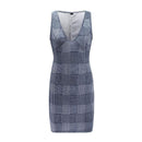 TIY Clothing Vintage Plaid Pattern Women V Neck Sleeveless Casual Mini Dress TIY
