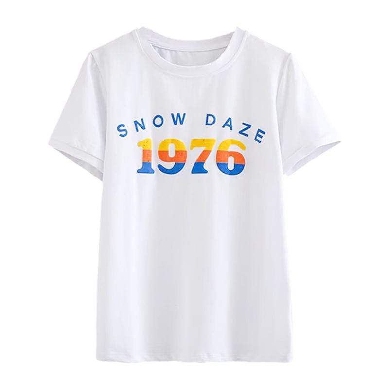 TIY Clothing Vintage Style Women Casual Summer Short-sleeve Tee TIY