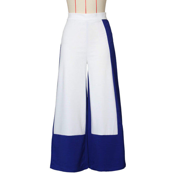 TIY Clothing Vintage Women Fashion Color Blocking Wide-leg Design Casual Pants TIY