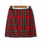 TIY Clothing Vintage Women High-waisted Side-slit Plaid Print A-line Skirt TIY