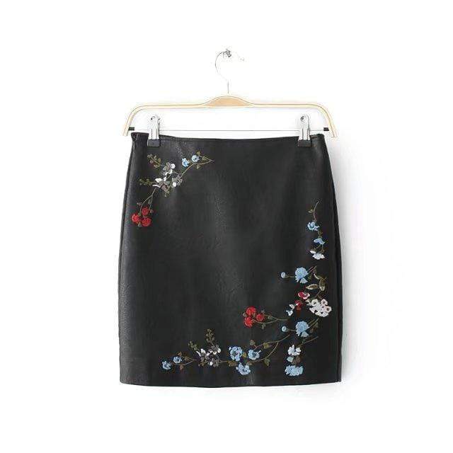 TIY Clothing Vintage Women PU Leather Fashion Streetwear Pencil Skirt TIY