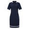 Women Classic Solid Color Straight Pattern Lapel Collar Short Sleeves Dress