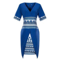 Women Fashion Bright Color Slimming Defined Waist Short Sleeves Dress