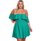 Women Fashion Bright Color Sweet Flouncing Off-shoulder Party Dress