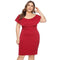 Women Ruffle Pattern Off-shoulder Solid Color Plus Size Party Dress