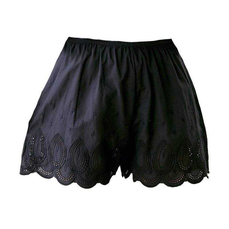 Women's Fashion Thin Breathable Comfortable Lace Hollow Out Loose Cotton Short Pants