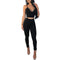 Women Sexy Solid Color Camis Tight Pants Imitation Pearl Decor Two-piece Set