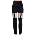 Women Sexy Street Style Sling Design Solid Color Jogger Pants