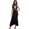 Women Sexy Sweetheart Pattern Solid Color Defined Waist Party Halter Dress