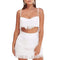 Women Sexy Vacation Style Solid Color Tassel Camis And Tight Skirt Set