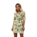 Women Short Sleeves Casual Pattern Floral Printed Dress