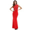 Women Sleeveless Solid Color Rhinestone Tight Long Length Slimming Party Dress