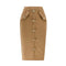 Women Solid Color Button Pocket Decor Medium Length Skirt