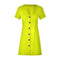 Women Solid Color Casual Style Short Sleeves Single Breasted Dress