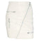 Women Solid Color Irregular Zipper Design PU Skirt