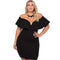 Women Solid Color Party Wear Flouncing Off-shoulder Cocktail Dress