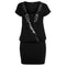 Women Solid Color Patchwork Sequins Short-sleeve Casual Dress
