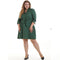 Women Solid Color Plus Size Chiffon Lace-up Dress