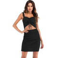 Women Solid Color Sexy Hollow Out Design Sleeveless Tight Dress