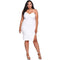 Women Solid Color Sexy Low Cut Side Slit Design Plus Size Slip Dress