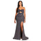 Women Solid Color Sexy Strapless Design Side-slit Long Dress