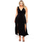 Women Solid Color Sleeveless Lace Side Slit Plus Size Dress
