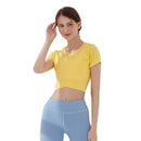 Women Sportswear Quick-dry Bright Color Cropped Tee