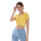 Women Sportswear Quick-dry Bright Color Cropped Tee