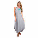 Women Stripes Pattern Casual Oversized Sleeveless Maxi Dress