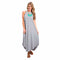 Women Stripes Pattern Casual Oversized Sleeveless Maxi Dress