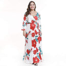 Women Sweet Floral Print Casual Loose Pattern Long Sleeves Dating Dress