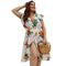 Women V Neck Flouncing Sleeveless Irregular Hemline Dress