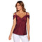 Women Vintage Style Sexy Off-shoulder Design Backless Pleated Camisole