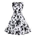 Women Vintage Style Sleeveless Floral Print Curvy Dress