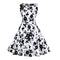 Women Vintage Style Sleeveless Floral Print Curvy Dress