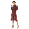 Women Vintage Style Style Floral Print Bowknot Flouncing Design Chiffon Dress