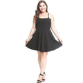 Young Lady Solid Color Plus Size Slimming Summer Slip Dress
