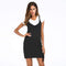 Young Women Solid Color Round Neckline Slimming Tight Knitted Slip Dress